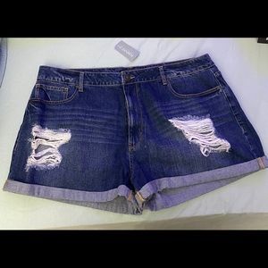 Plus size denim shorts
